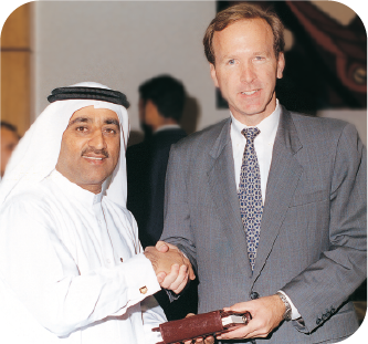 Award presentation handshake